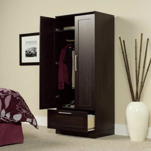 Wardrobe Storage Cabinet Bedroom Closet Furniture Armoire Dark Oak Organizer New