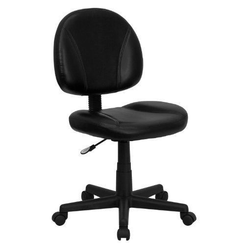 New flash furniture bt-688-bk-gg mid-back black leather ergonomic task chair for sale