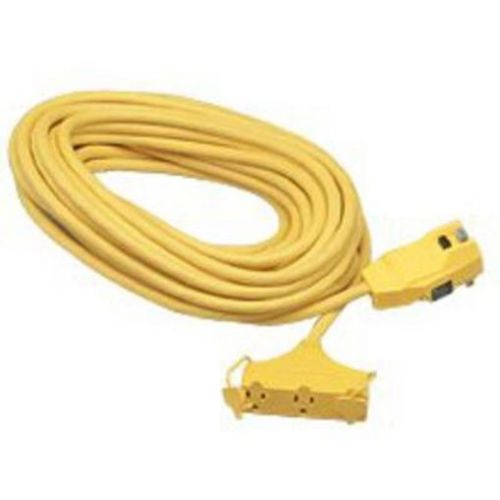 Coleman Cable 2838 Multi-Outlet Extension Cord with Right Angle GFCI  Yellow  50