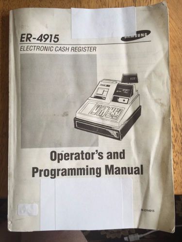 Samsung ER-4915 Electronic Cash Register Operator&#039;s &amp; Programming Manual