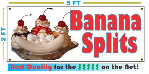 Full Color BANANA SPLITS All Weather Banner Sign Ice Cream Sundae NEW