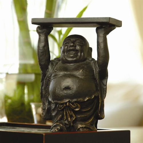 Cast Iron Buddha Business Card/Jewelry Holder Table  Decor,6&#039;&#039;H.