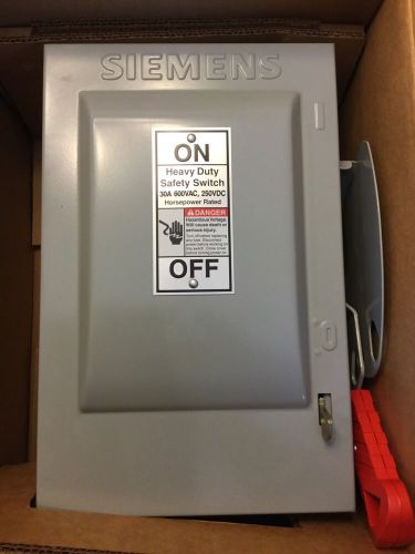 Siemens HNF361 30A 600V 3 Pole Heavy Duty Safety Switch 3 Wire Type VBII NEMA 1