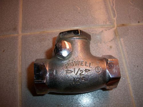 powell stainless steel 1/2 check valve swing gate unused