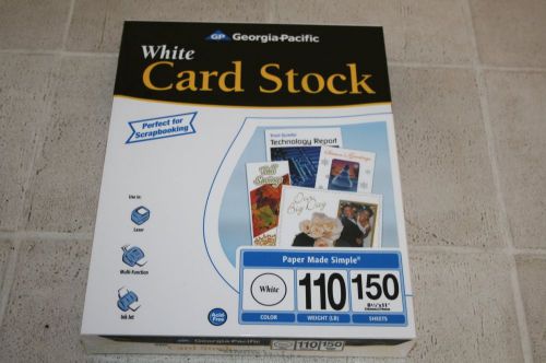 georgia -pacific white card stock ream of 150 sheets 110 weight