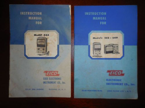 2 EICO Instruction Manuals Model 944 Models 232 - 249