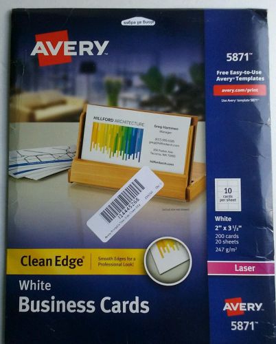 Avery Printable Two-Side Clean-Edge Business Cards for Laser Printers, White,