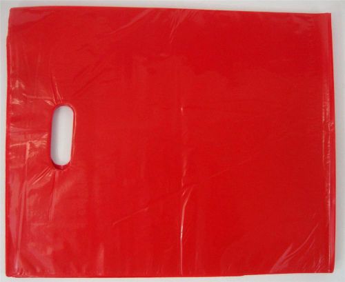 100 Qty. 12&#034; x 15&#034; Red Glossy Low Density Merchandise Bag Retail Shopping Bags