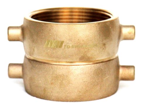 Nni double female fire hose hydrant coupling swivel adapter 2 1/2 nst nh brass for sale