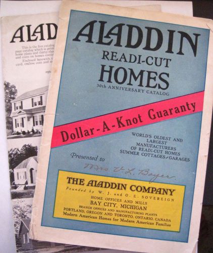Vintage Advertising Booklets &#034;Aladdin Readi-Cut Homes&#034; w/Colored Pics of Homes