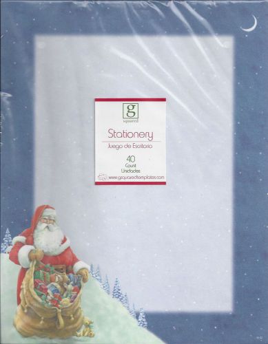 G Squared stationary Christmas Santa Clause paper pkg 40 sheet New