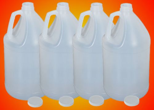 4 - NEW 1 Gallon HDPE Plastic Jugs with caps