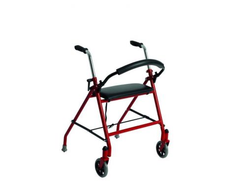 1239RD-DRIVE Two Wheeled Walker with Seat(RED)-FREE SHIPPING