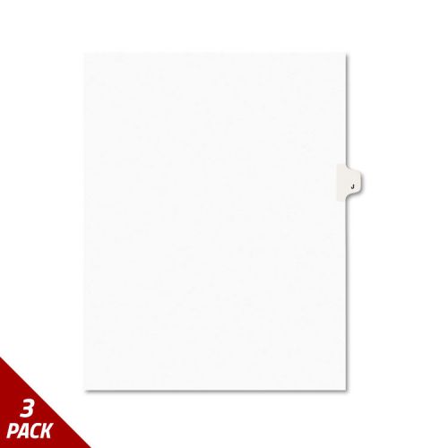 Avery Legal Exhibit Side Tab Dividers 1-Tab Title J Ltr White 25ct [3 PACK]