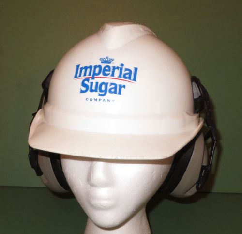 Imperial sugar company msa safety helmet with hearing protection muffs savannah for sale