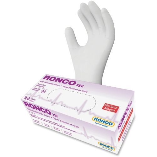 Ronco ve2 vinyl powder free exam gloves 1233pf for sale