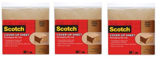 3 Packs of 6 Scotch Cover-Up Sheets 12&#034; x 12&#034; Brown RU-CUS6BR