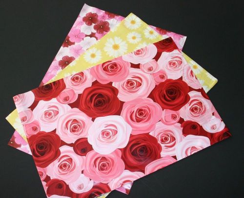200 10x13 Assortment ROSES DAISIES HIBISCUS Poly Mailers Shipping Bags