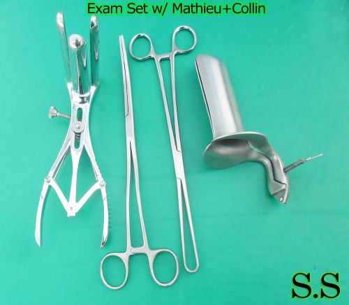 Exam Set w/ Mathieu+Collin Speculum Medium Gynecology instruments