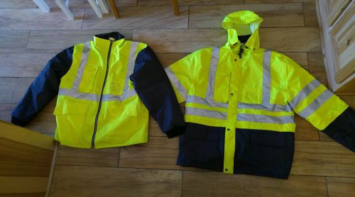 Incentex 2pc reflective safety insulated thermal jacket coat set Size Large Lg