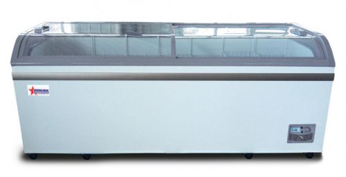Omcan XS-700YX, 78.74x29.75x32.25-Inch Ice Cream Freezer, 2 Sliding Glass Doors,