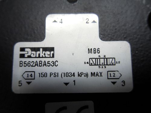 (H14) 1 USED PARKER B562ABA53C SOLENOID VALVE