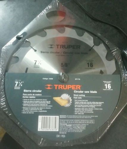 TRUPER ST-716 CIRCULAR SAW BLADE 7-1/4&#034; FOR WOOD 16 TEETH