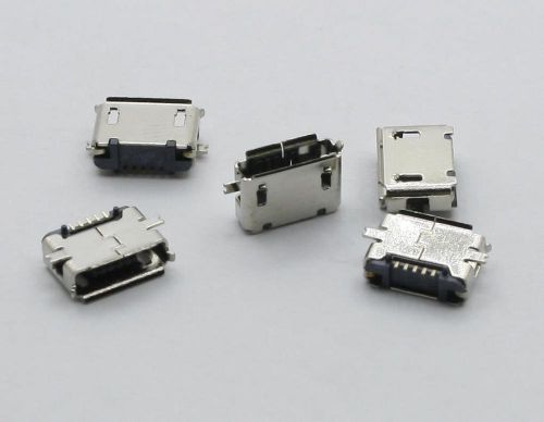 5Pcs Micro USB AB-Type Female 5Pin SMT Socket Connector HW-MC-5F-01