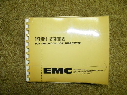 EMC 209 Tube Tester Setup Manual Operating Instructions