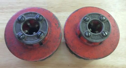 Ridgid 3/8&#034; &amp; 1/4&#034; Two Used Good Pipe Threader Die Heads - FREE SHIPPING