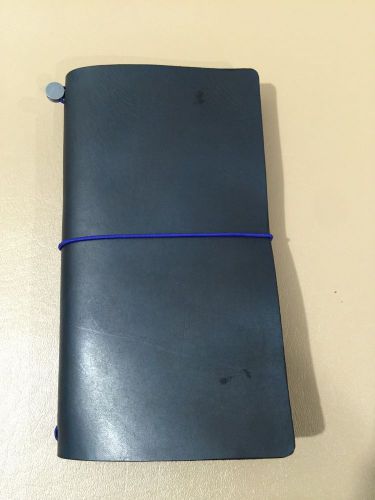 Midori Style Travellers Notebook Bluish Black, Handmade, 100 % Leather, New