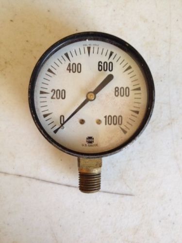 Vintage US Gauge Co. 0-1000 PSI Gauge Dial No. 10942, 2 3/4&#034; Face - Steampunk