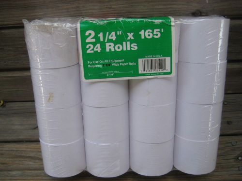 NEW 24 rolls NCR adding machine and calculator paper rolls 2 1/4&#034; x 165&#039; white