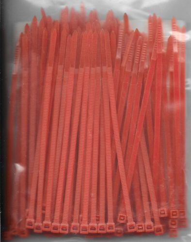 100 pcs 4&#034; inch 18 lbs red cable wire zip nylon plastic cord ties tie-wrap strap for sale