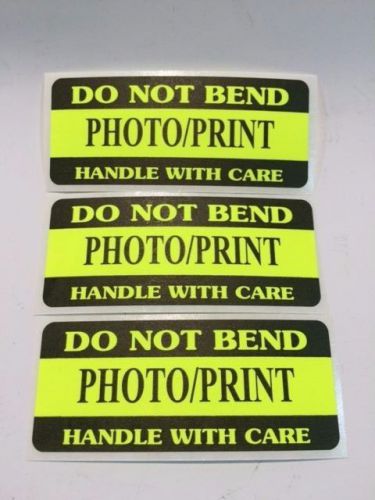50 1.25 x 3 DO NOT BEND PHOTO/PRINT HANDLE WITH CARE NEON YELLOW DO NOT BEND