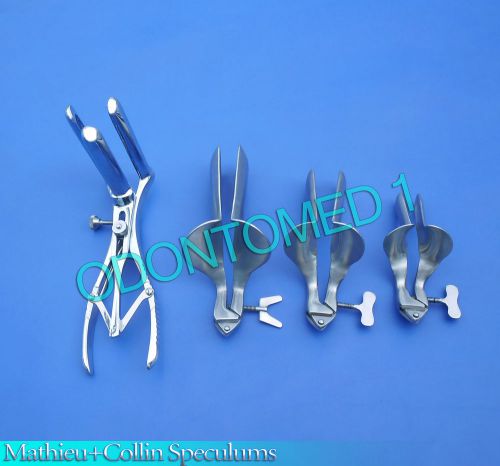3 Collin Vaginal Speculum &amp; 3 Prong Mathieu Anal Speculum Gynecology Instruments