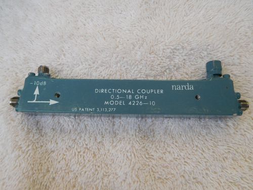 Narda Model 4226-10 10 dB Directional Coupler, 0.5-18 GHz; SMA (f)