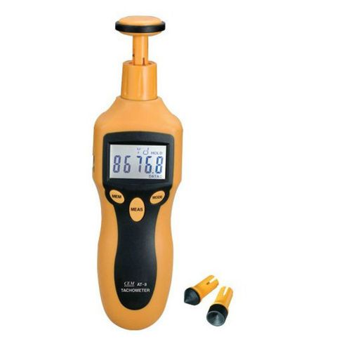 CEM AT-08High Accuracy 0.05% Contact &amp; Non-contact RPM Tachometer Laser Pointer