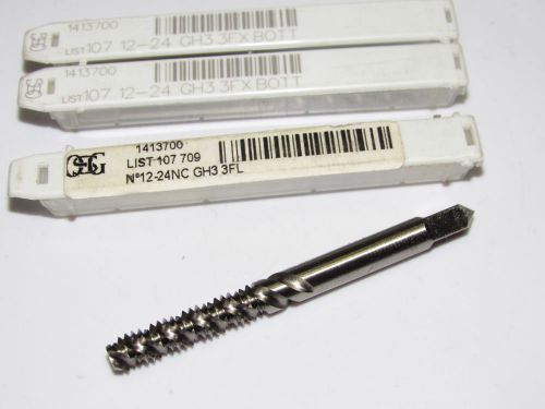 New osg 12-24 unc gh3 3 flute hss spiral flute bottoming tap bright 1413700 for sale