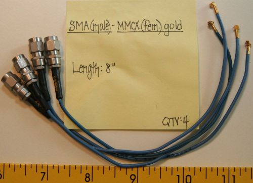(4) SMA(Male) to MMCX(Female) Gold Cables 8&#034;