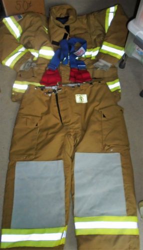 Morning Pride Firefighter Jacket &amp; Pants Turnout Gear Set Size 46 &amp; 40 x26 LNC