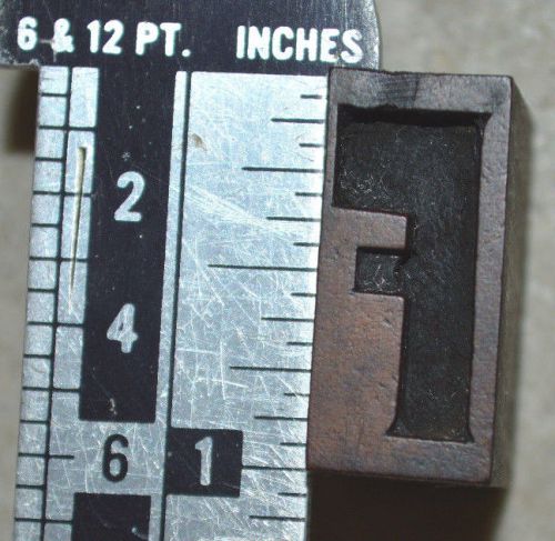 Vintage  Letterpress Wood Printer&#039;s Type, F, Initial Letter Block, 1&#034; tall