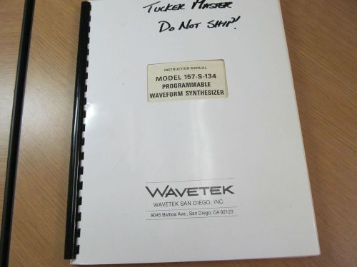 Wavetek 157-S-134 Programmable Waveform Synthesizer Inst Man w schem rev 10/74
