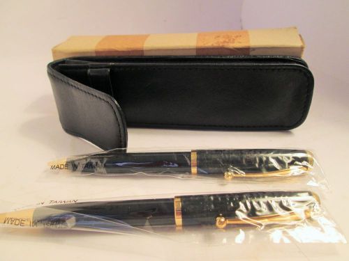 Black  BOMBAY Pen &amp; Pencil Set in Black Case NIB New Old Stock   LRM
