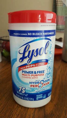 Lysol 88070 Disinfecting Wipes,w/Hydrogen Peroxide,Power/Free,75 Wipes