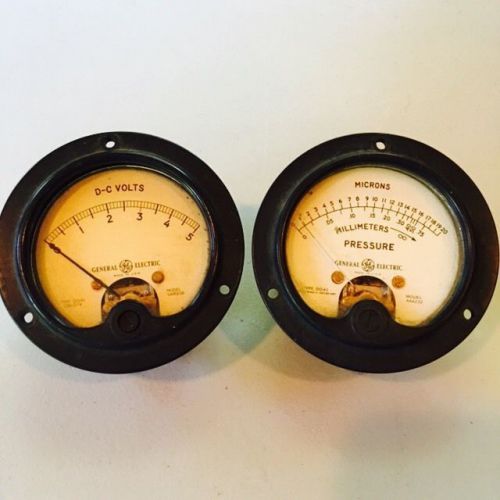 Vintage General Electric Meter Lot Of 2 Type DO-41  Test Measurement Equipment