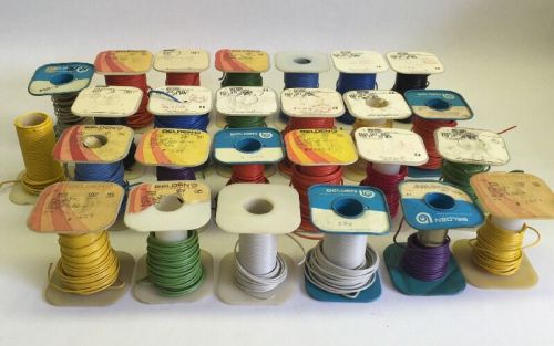 Lot Of 26 Belden Electric Hook-Up Wire Partials Spool Misc Color Size 18 20 AWG