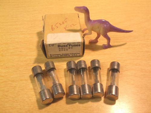 NEW LOT OF 6 BUSS FUSES AGU-50 Z068 FREE SHIPPING