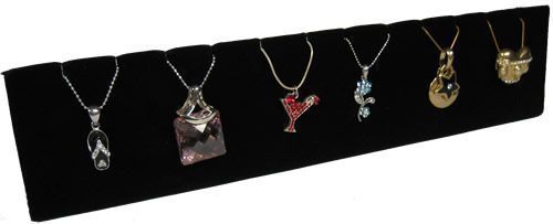 12&#034;L x 2.5&#034;H BLACK VELVET 6 PAIRS EARRING PENDANT JEWELRY DISPLAY STAND PJ32B1