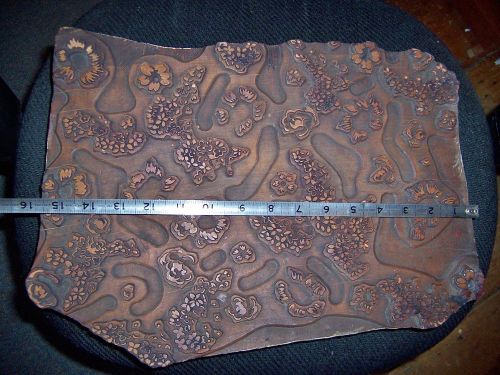 ANTIQUE WOOD HAND CARVED  FABRIC PRINT BLOCK STAMP French large size